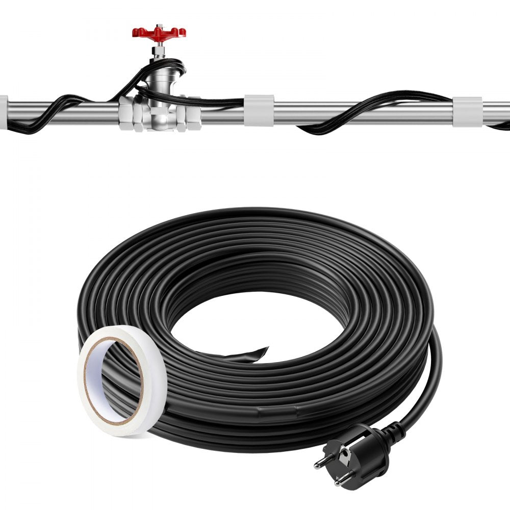 VEVOR Self-Regulating Pipe Heating Cable, 60-feet 5W/ft Heat Tape for Pipes Freeze Protection, Protects PVC Hose, Metal