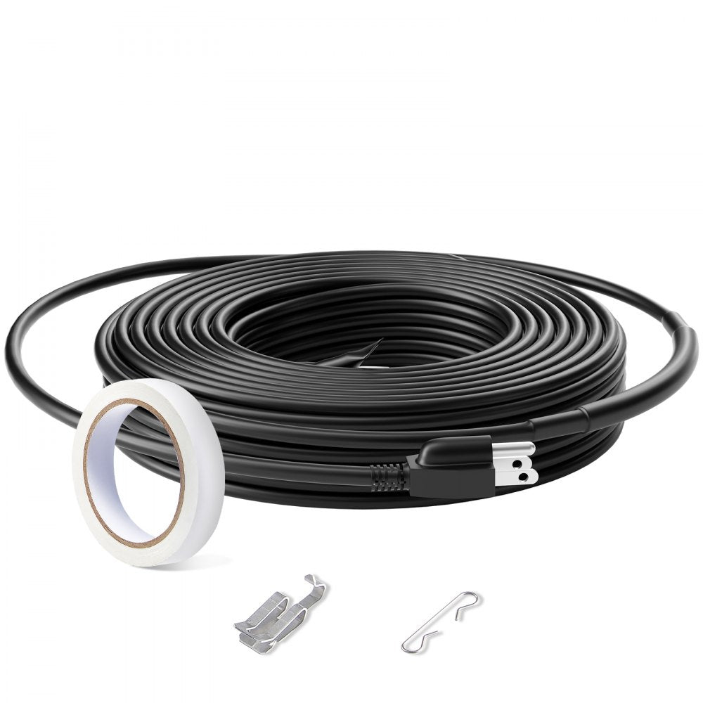 VEVOR Self-Regulating Pipe Heating Cable, 30FT 5W/FT Heat Tape for Pipes, Roof Snow Melting De-icing, Gutter and Pipe