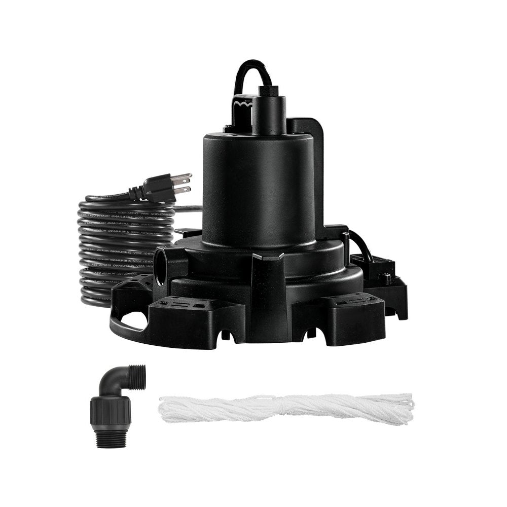 VEVOR Automatic Pool Cover Pump, 1/2 HP 1600 GPH, 120V Submersible Swimming Pool Cover Pump with 25 ft Power Cord, 25