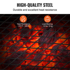 VEVOR Folding Campfire Grill, Heavy Duty Steel Mesh Grate, 18" Portable Camping Grates Over Fire Pit, Camp Fire Cooking
