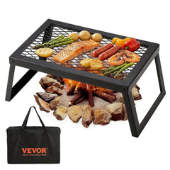 VEVOR Folding Campfire Grill, Heavy Duty Steel Mesh Grate, 18" Portable Camping Grates Over Fire Pit, Camp Fire Cooking