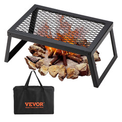 VEVOR Folding Campfire Grill, Heavy Duty Steel Mesh Grate, 18" Portable Camping Grates Over Fire Pit, Camp Fire Cooking