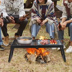 VEVOR Folding Campfire Grill, Heavy Duty Steel Mesh Grate, 22.4" Portable Camping Grates Over Fire Pit, Camp Fire