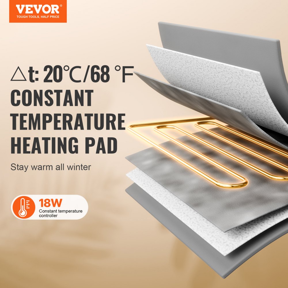 VEVOR Elevated Heated Cat House, Cuboid Kitty Shelter with Adjustable Temperature and Timer, 900D Oxford Cloth Foldable