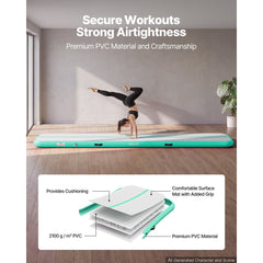 VEVOR Inflatable Gymnastics Air Mat 13 ft Training Mats w/ Electric Pump, 4 inches Thick Sturdy Tumble Track, Tumbling