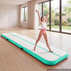 VEVOR Inflatable Gymnastics Air Mat 13 ft Training Mats w/ Electric Pump, 4 inches Thick Sturdy Tumble Track, Tumbling