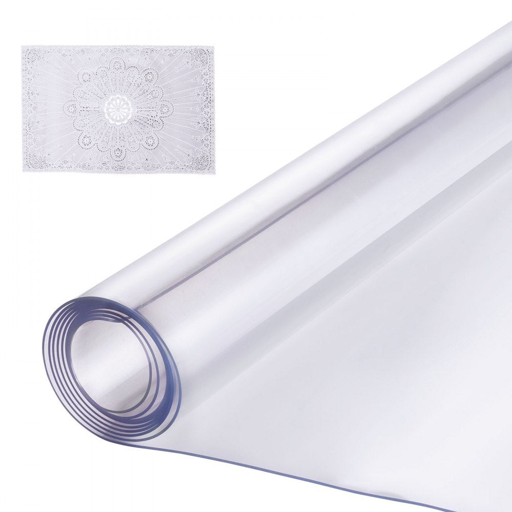 VEVOR Plastic Table Cover, 36 x 54 Inch 1.5 mm Thick Clear Table Protector, Rectangle PVC Desk Mat, Waterproof & Easy
