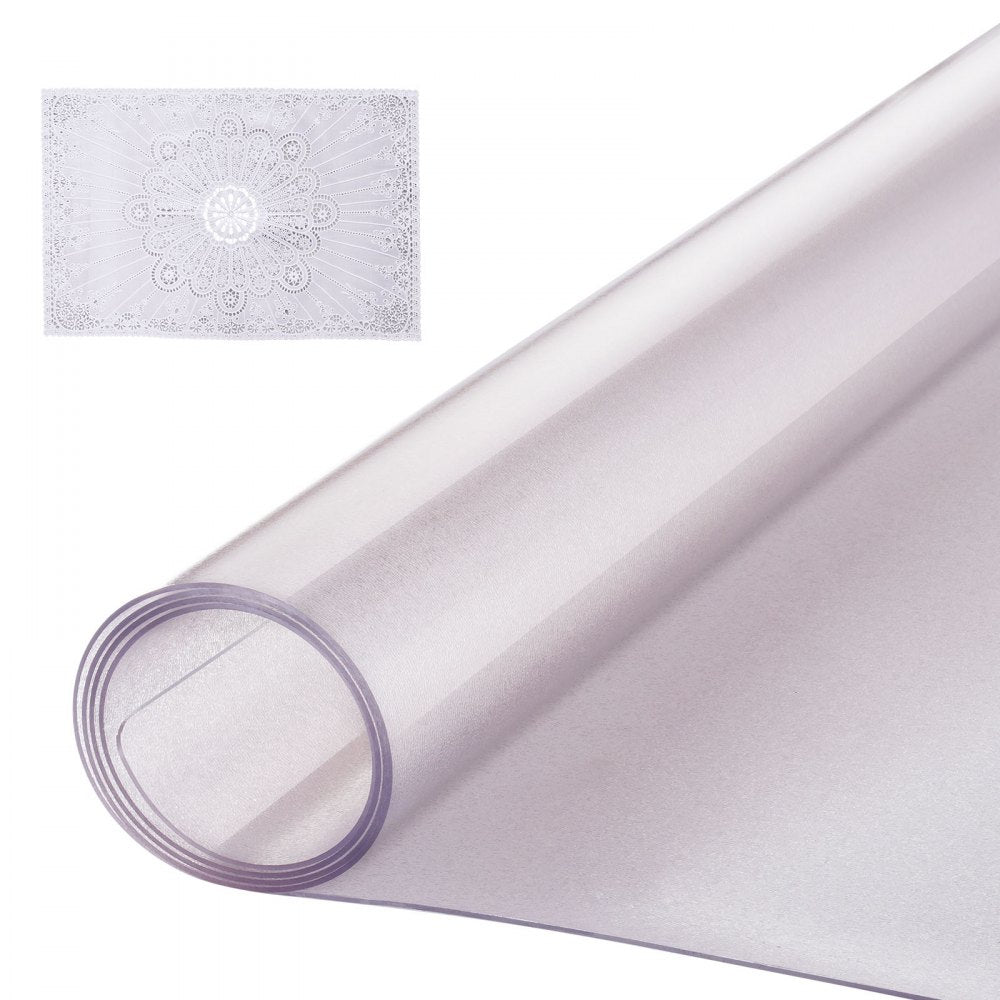VEVOR Plastic Table Cover, 36 x 60 Inch 1.5 mm Thick Frosted Table Protector, Rectangle PVC Desk Mat, Waterproof & Easy