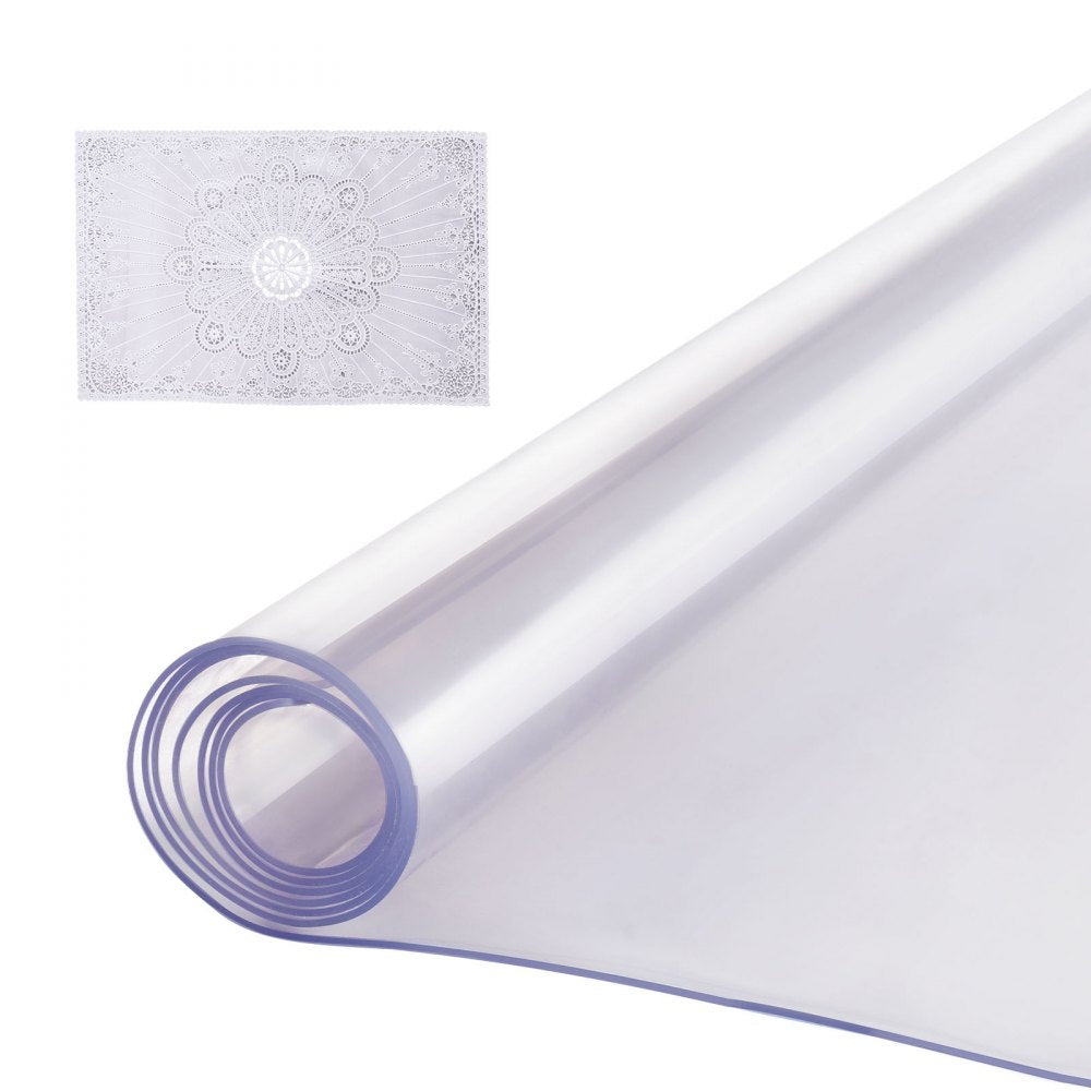 VEVOR Plastic Table Cover, 40 x 60 Inch 2.0 mm Thick Clear Table Protector, Rectangle PVC Desk Mat, Waterproof & Easy