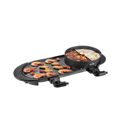 VEVOR Hot Pot with Grill, 2200W 2-in-1 Electric Smokeless Grill and Hot Pot, Korean BBQ Shabu Shabu Hotpot with
