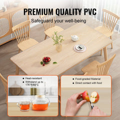 VEVOR Clear Table Cover Protector, 36" x 72" Rectangle Table Cover, 1.5 mm Thick PVC Plastic Tablecloth, Waterproof