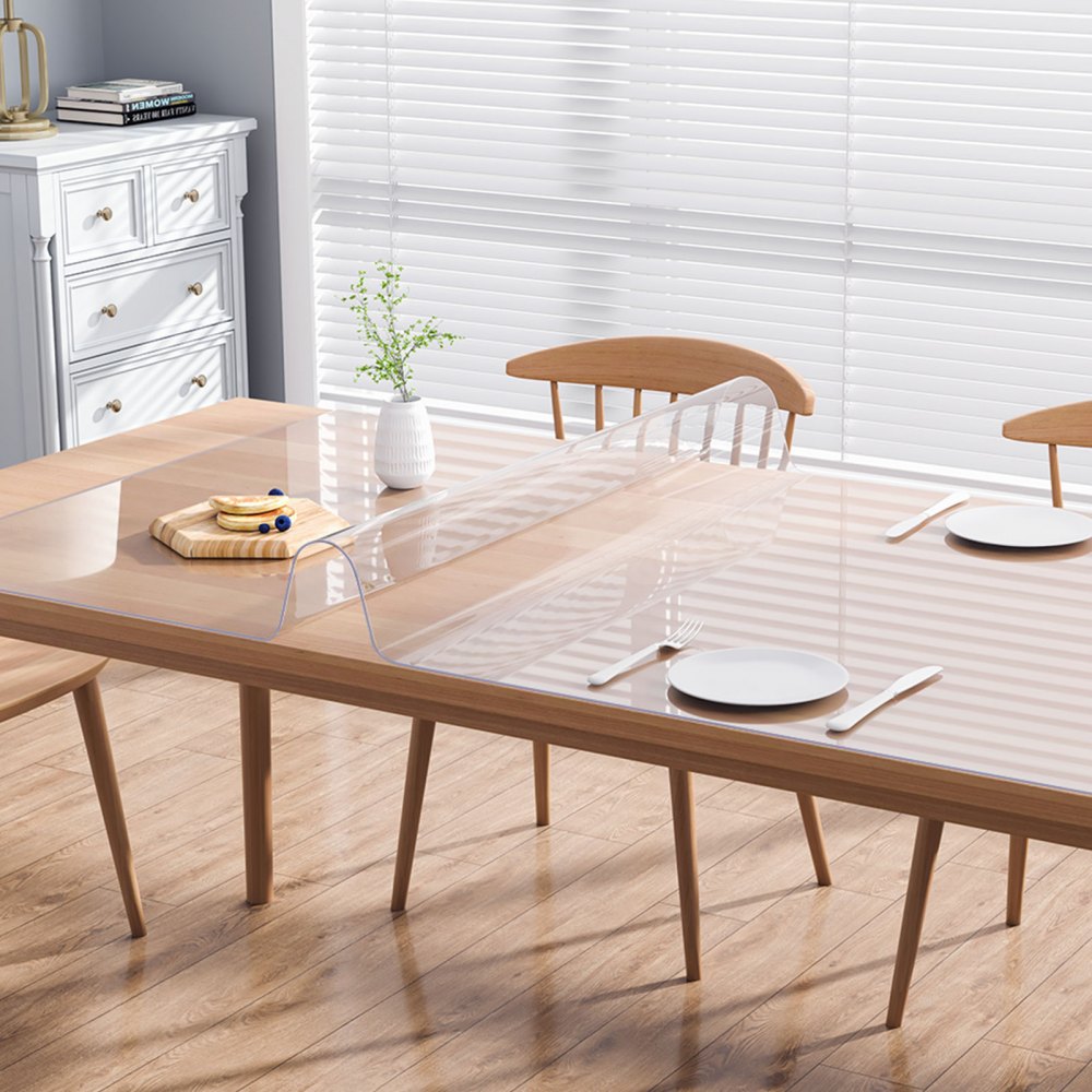 VEVOR Clear Table Cover Protector, 36" x 72" Rectangle Table Cover, 1.5 mm Thick PVC Plastic Tablecloth, Waterproof