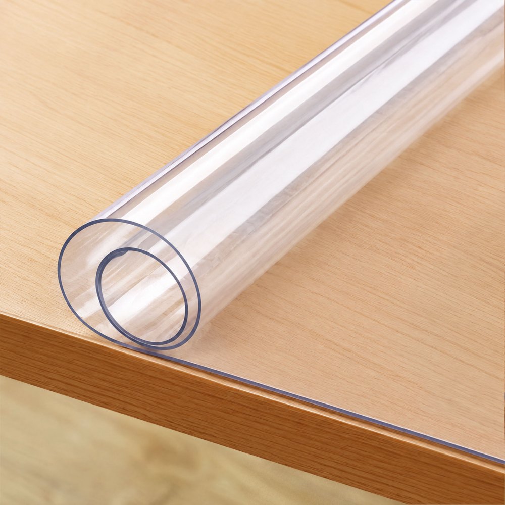 VEVOR Clear Table Cover Protector, 36" x 72" Rectangle Table Cover, 1.5 mm Thick PVC Plastic Tablecloth, Waterproof