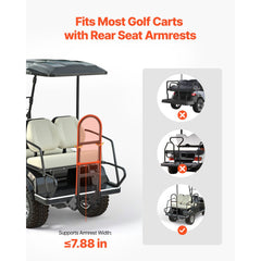 VEVOR Golf Cart Rear Seat Bag Holder, 27.1 x 15.6 x 29.7 inch, Compatible with Most Golf Carts with Rear Seat Grab Bar