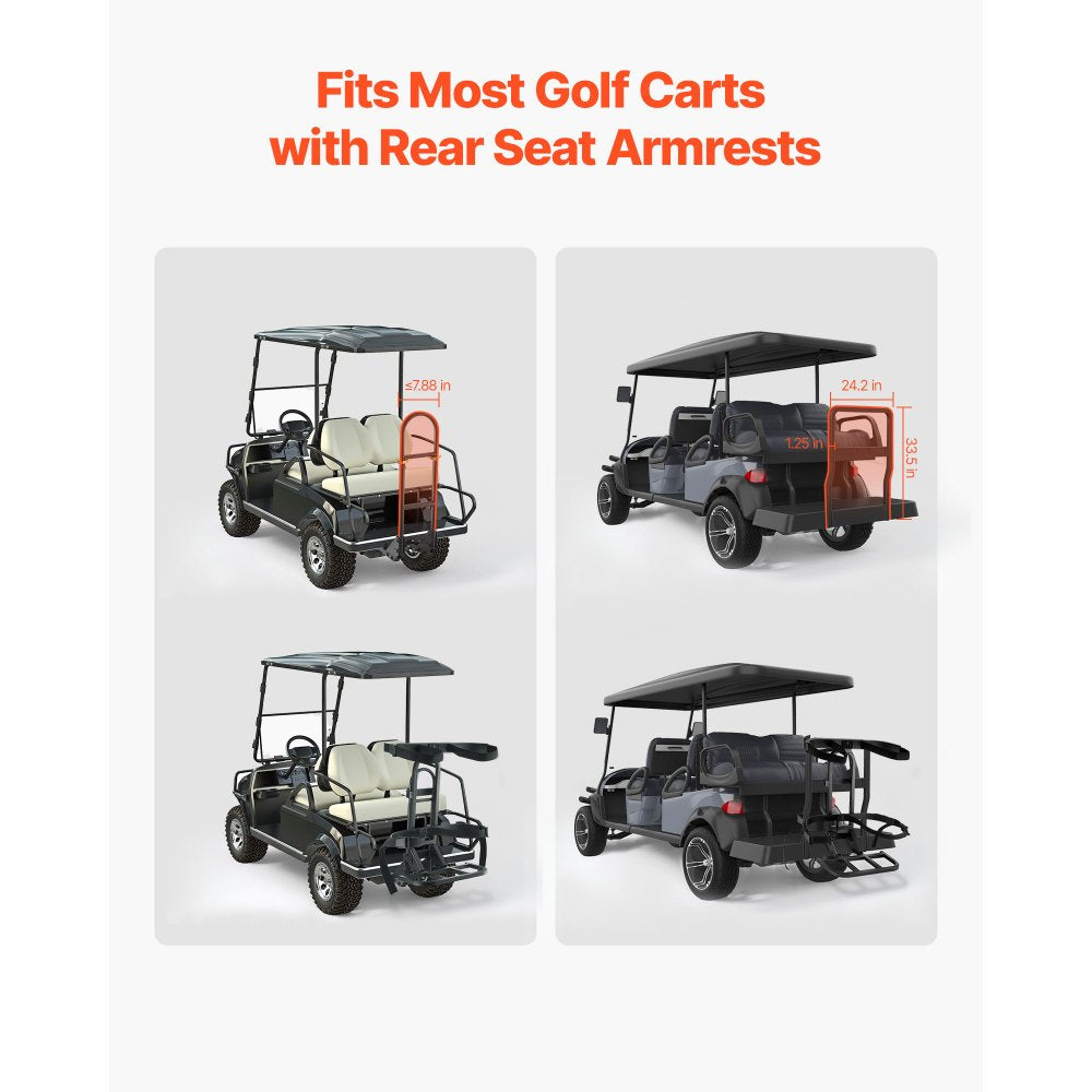VEVOR Golf Cart Rear Seat Bag Holder, 27.8 x 16.1 x 30.9 inch, Compatible with Most Golf Carts with Rear Seat Grab Bar