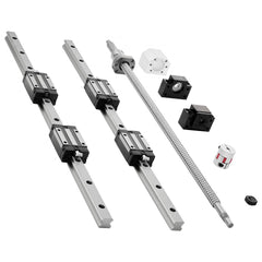 VEVOR Linear Rail Guide Kit, HGR20, 2PCS 600 mm (23.62 inch) Linear Rails and 1PCS Ball Screw, 4PCS Slide Blocks, with