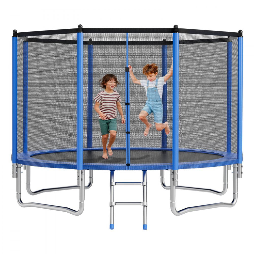 VEVOR Outdoor Trampoline, 12FT Round Recreational Trampoline with Enclosure Net, ASTM Approved, Heavy Duty Trampolines