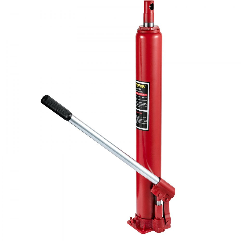 VEVOR Hydraulic Long Ram Jack, 4 Tons/8818 lbs Capacity, with Single Piston Pump and Flat Base, Manual Cherry Picker