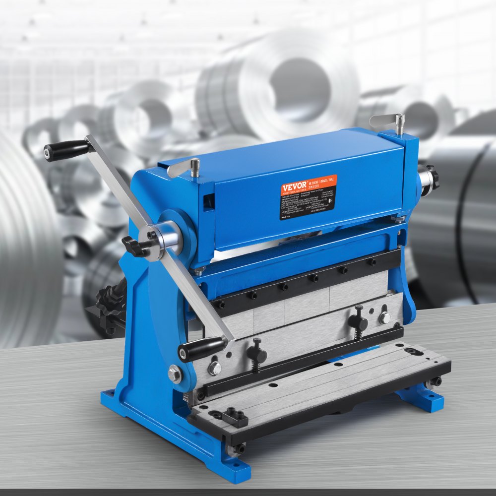 VEVOR Sheet Metal Brake, 12-inch, 3-In-1 Combination Shear Brake Roll Machine, 20-Gauge Capacity Shear Press Brake with