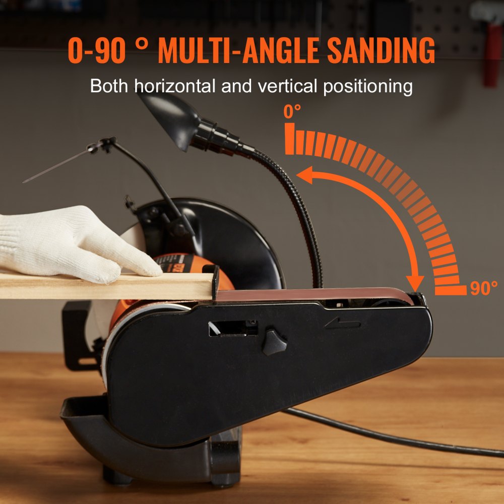 VEVOR 8 Inch Bench Grinder with 2 x28 Inch Belt Sander Combo, Bench Grinder Sander with 2.5A Induction Motor for