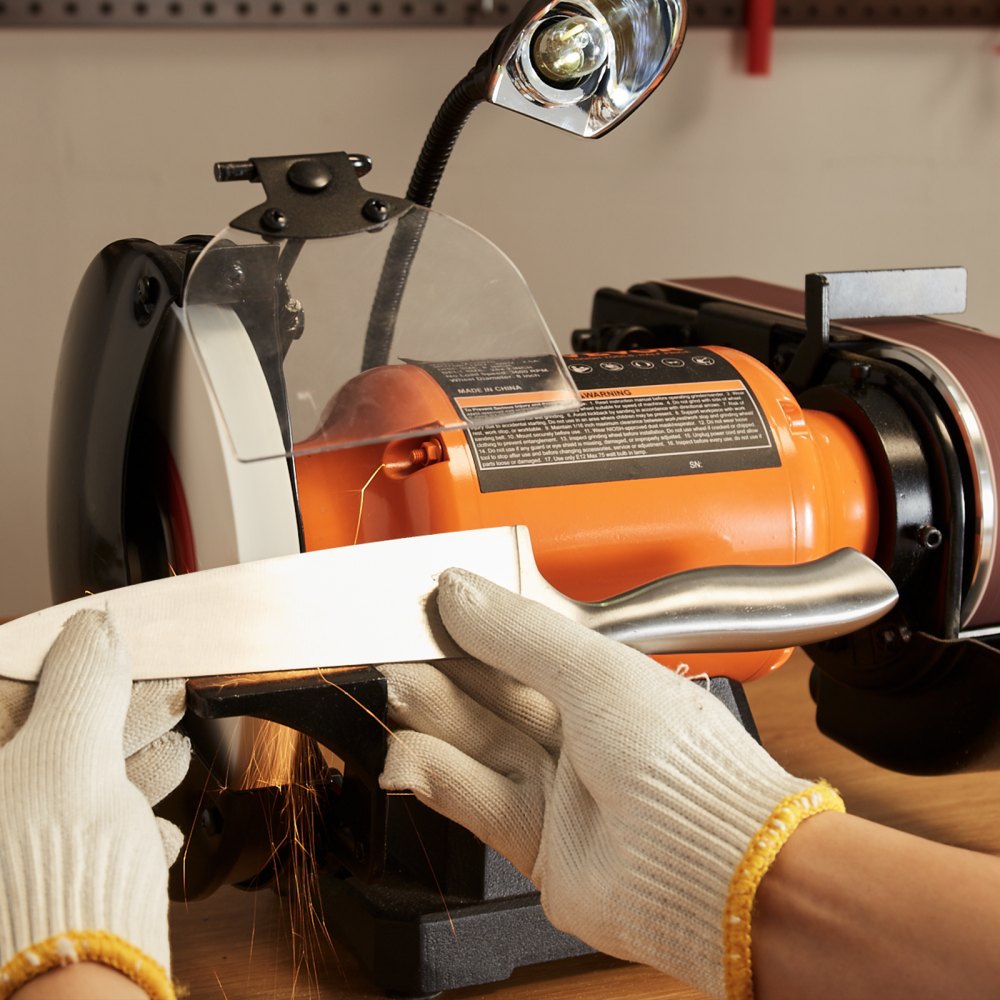 VEVOR 8 Inch Bench Grinder with 2 x28 Inch Belt Sander Combo, Bench Grinder Sander with 2.5A Induction Motor for