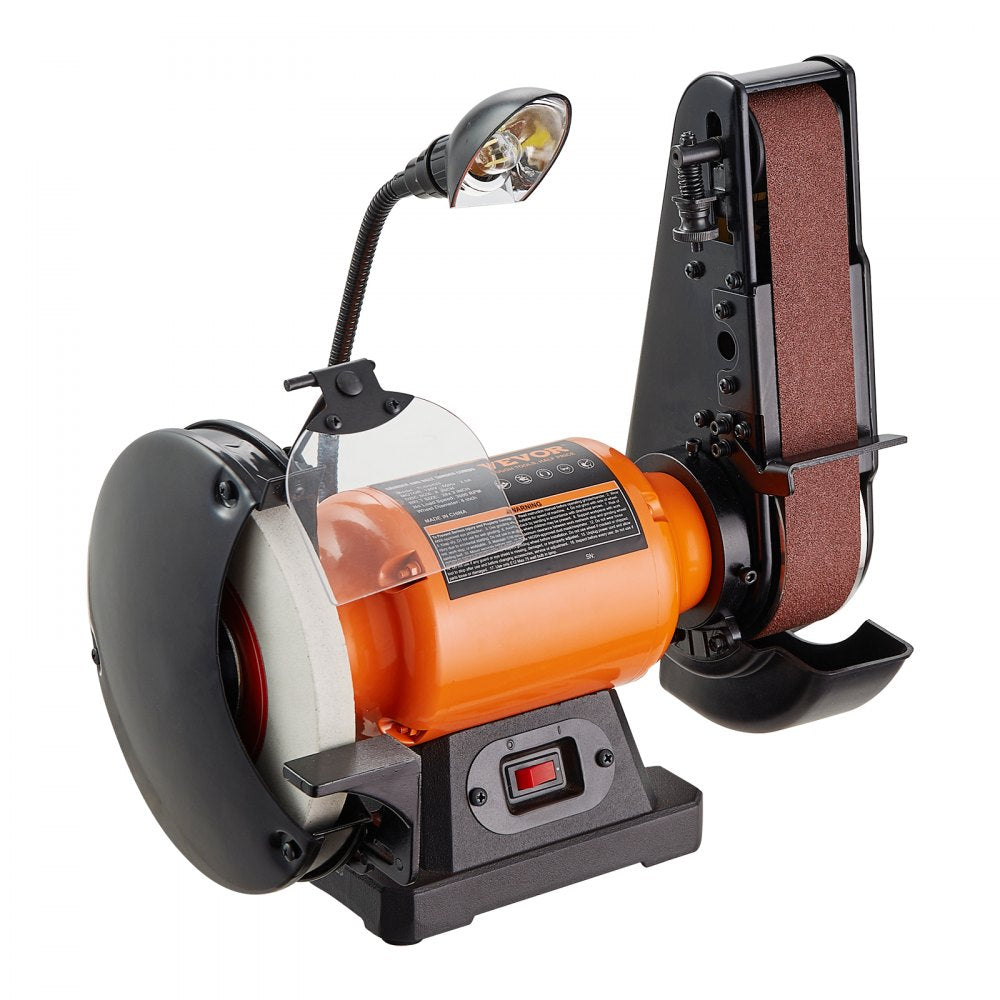VEVOR 8 Inch Bench Grinder with 2 x28 Inch Belt Sander Combo, Bench Grinder Sander with 2.5A Induction Motor for