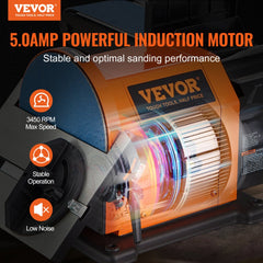 VEVOR Professional Belt Sander, 6" Disc Sander and 4 x 36 in. Belt Sander with 5A Induction Motor Cast Aluminum