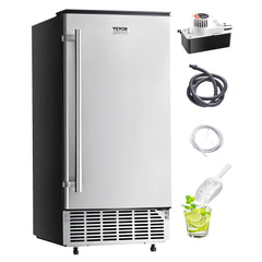 VEVOR Undercounter Built-in Ice Maker, 80 Lbs/Day Under Counter Ice Maker Machine with Reversible Door Stainless Steel