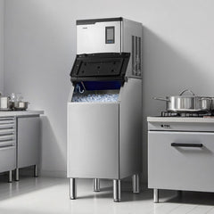 VEVOR Commercial Ice Maker Machine, 300LBS/24H Ice-Making Machine with 300LBS Stainless Steel Storage Bin, Auto