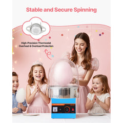 VEVOR Electric Cotton Candy Machine, 1000W Commercial Floss Maker With Cover, Commercial Cotton Candy Machine