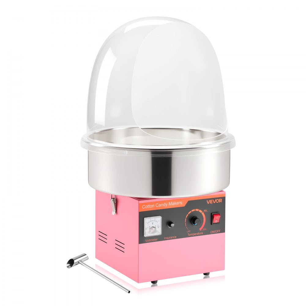 VEVOR Electric Cotton Candy Machine, 1000W Electric Floss Maker With Cover, Commercial Cotton Candy Machine w/Stainless