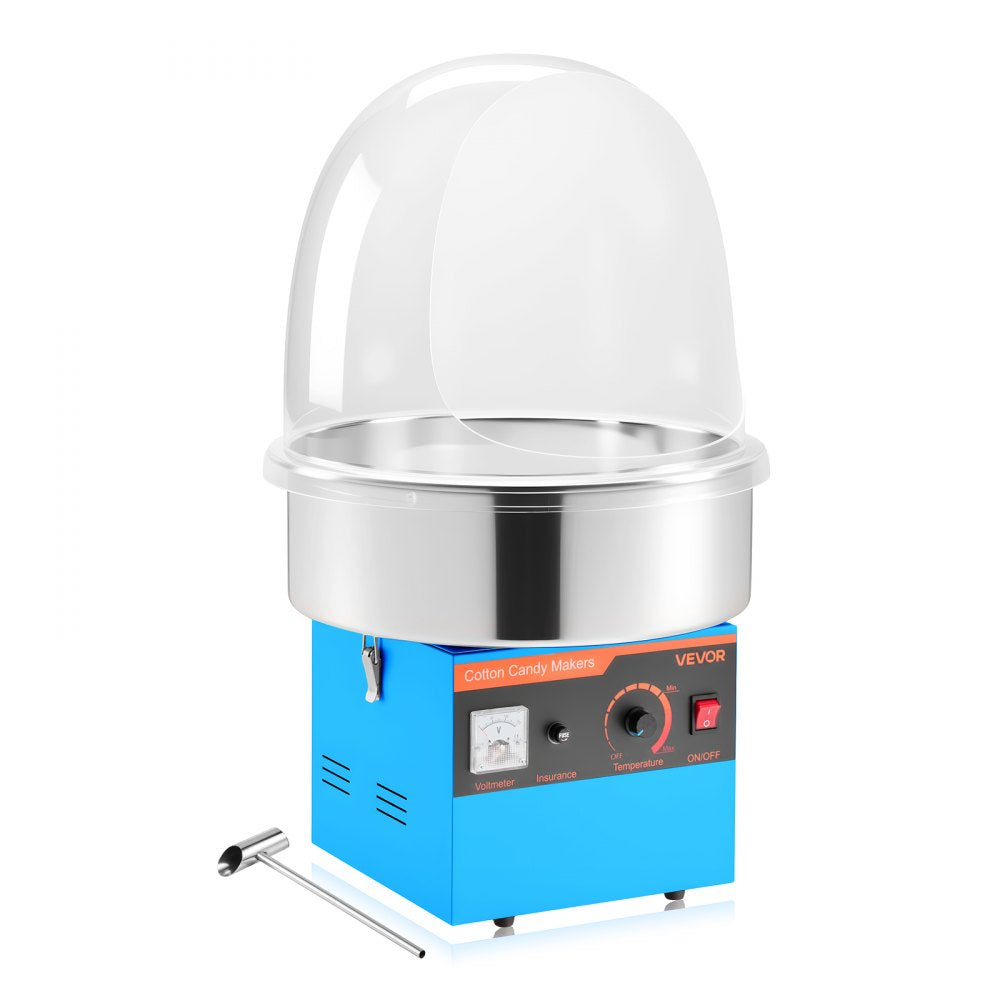 VEVOR Electric Cotton Candy Machine, 1000W Electric Floss Maker With Cover, Commercial Cotton Candy Machine w/Stainless