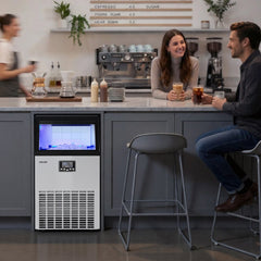 VEVOR Commercial Ice Maker Machine with Pump, 100 lbs/24h with 26 lbs Storage Capacity, Built-in/Freestanding/Under