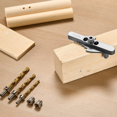 VEVOR Doweling Jig Kit, Self Centering Dowel Drill Jig for Straight Holes, with Drill Bit Set 1/4", 5/16", 3/8" and