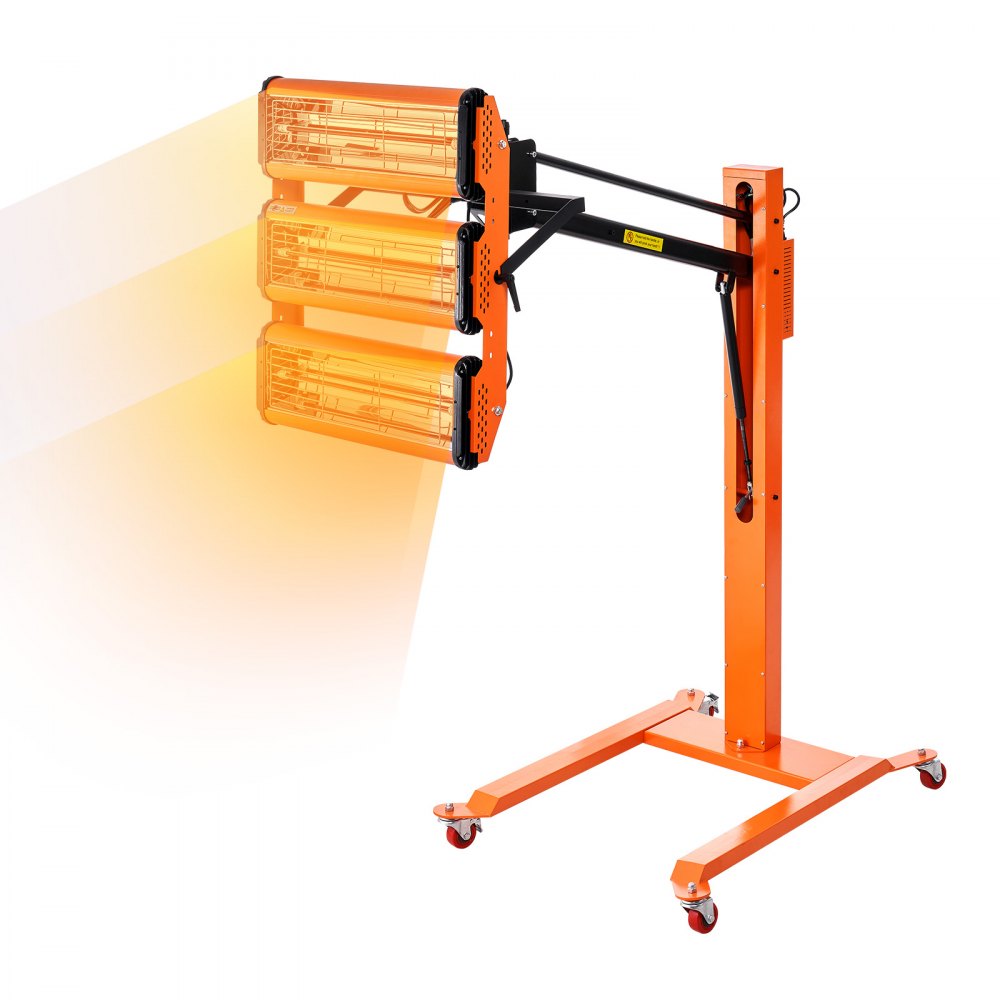 VEVOR Infrared Curing Lamp, 3300W 1-60 min Timing, Auto Heating Car Curing Light with Bracket, 8.61 sq.ft Baking Area