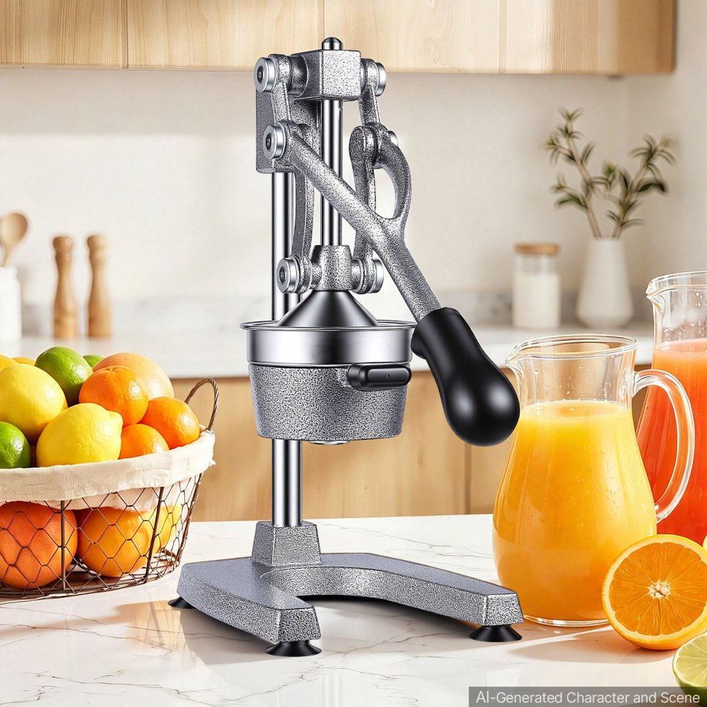 VEVOR Manual Citrus Juicer, 15" Tall Hand Press Orange Juicer, Manual Fresh Juice Extractor for Lemon Pomegranate