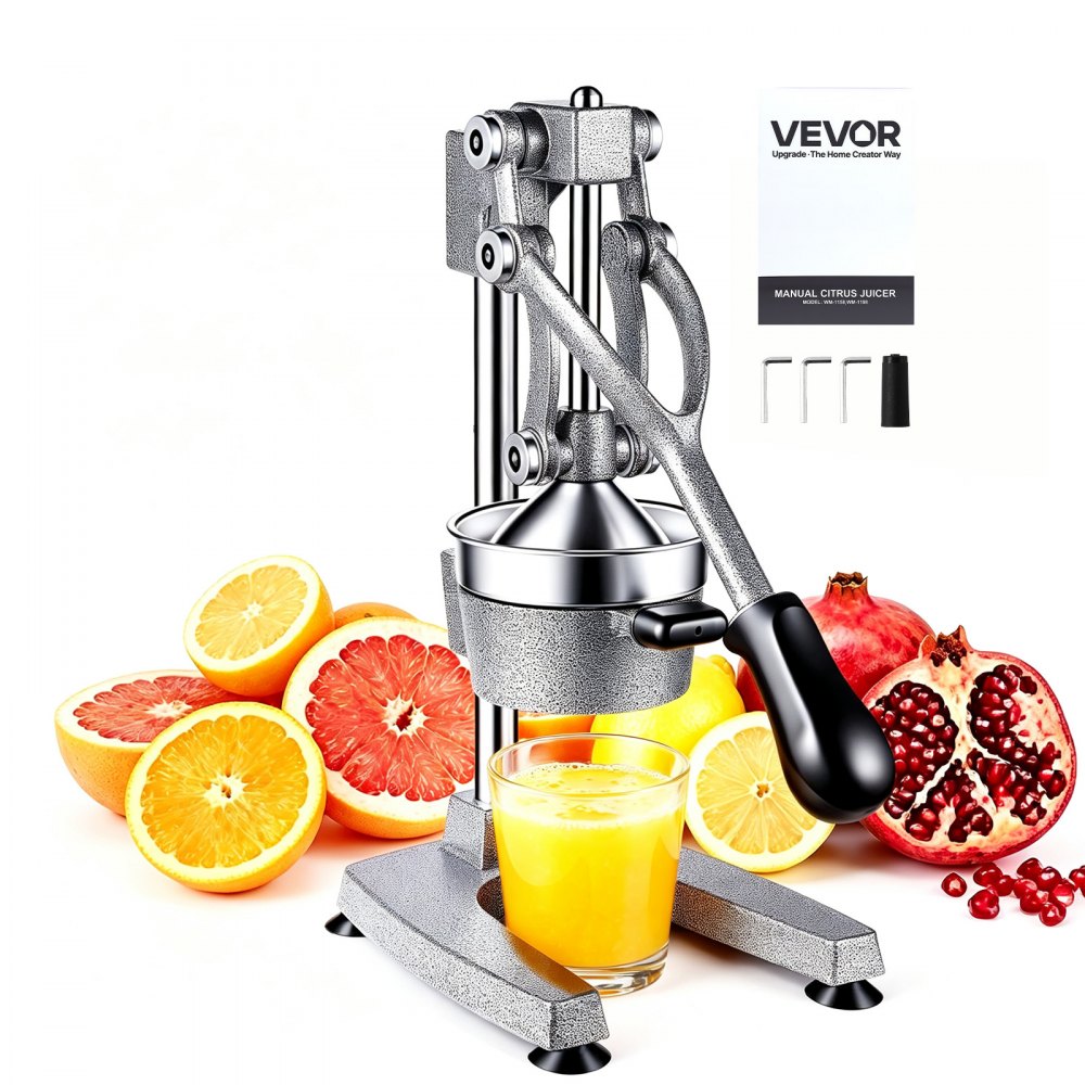 VEVOR Manual Citrus Juicer, 15" Tall Hand Press Orange Juicer, Manual Fresh Juice Extractor for Lemon Pomegranate