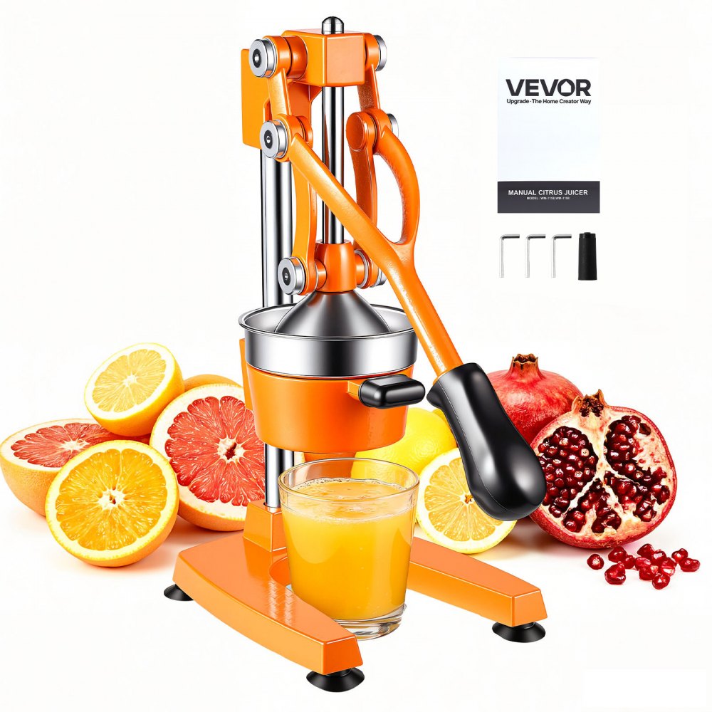 VEVOR Manual Citrus Juicer, 15" Tall Hand Press Orange Juicer, Manual Fresh Juice Extractor for Lemon Pomegranate