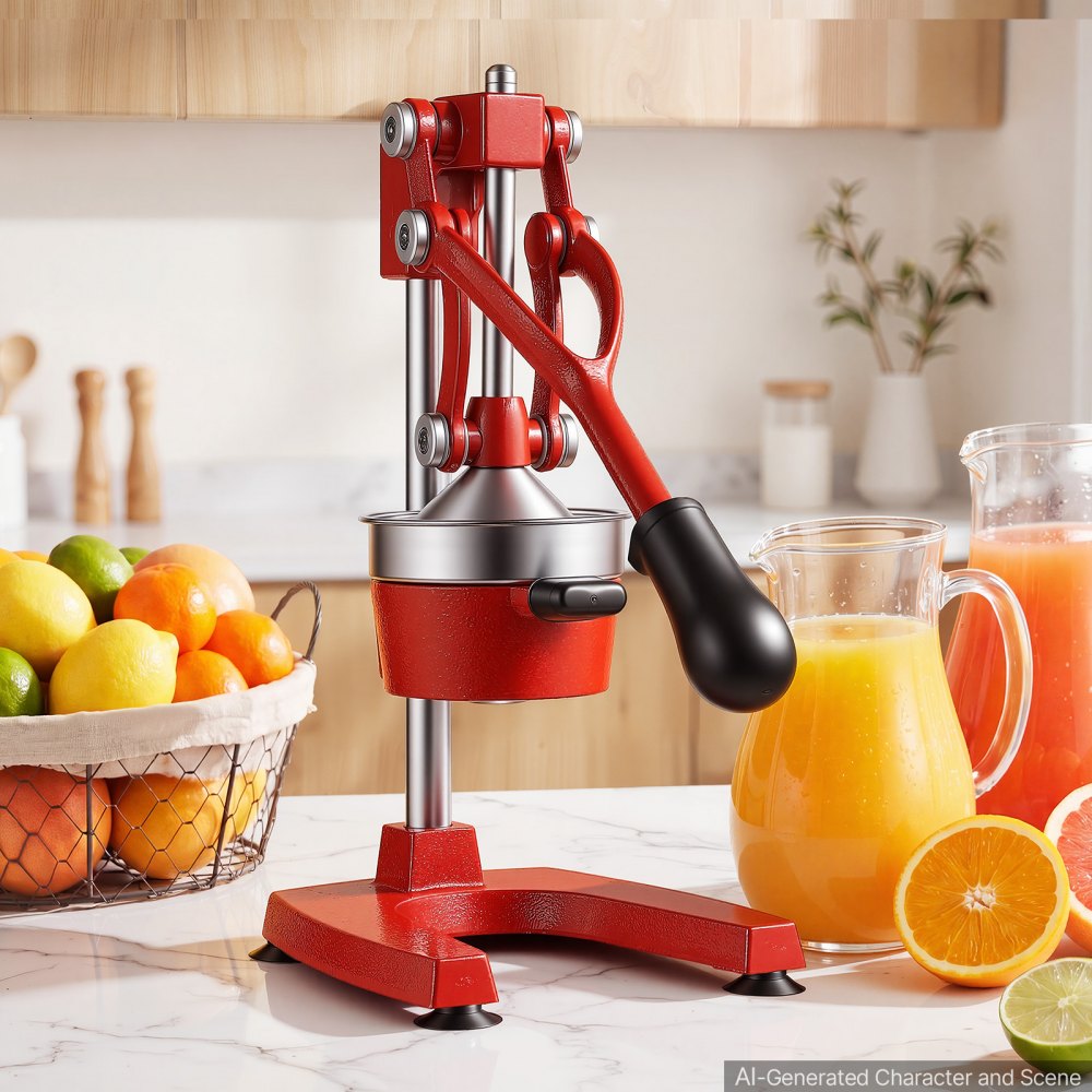 VEVOR Manual Citrus Juicer, 15" Tall Hand Press Orange Juicer, Manual Fresh Juice Extractor for Lemon Pomegranate