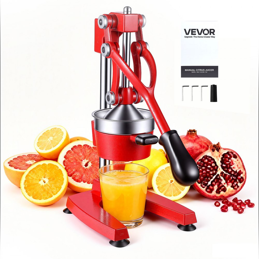 VEVOR Manual Citrus Juicer, 15" Tall Hand Press Orange Juicer, Manual Fresh Juice Extractor for Lemon Pomegranate