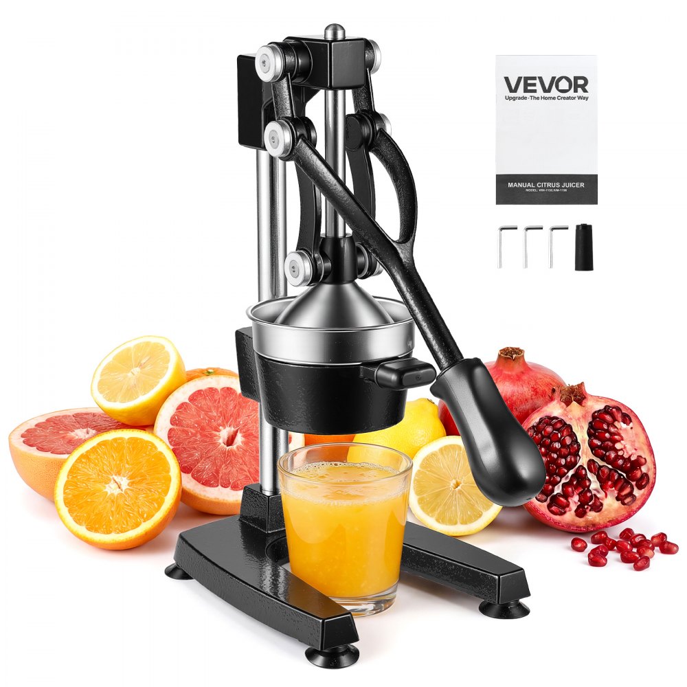 VEVOR Manual Citrus Juicer, 15" Tall Hand Press Oranges Juicer, Manual Fresh Juice Extractor for Lemon Pomegranate