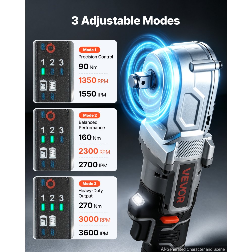 VEVOR Right Angle Drill 1/2 in Square Drive 90 Degree Cordless Angle Drill, For Cabinets, Corners, Frames, Tight