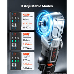 VEVOR Right Angle Drill 1/2 in Square Drive 90 Degree Cordless Angle Drill, For Cabinets, Corners, Frames, Tight