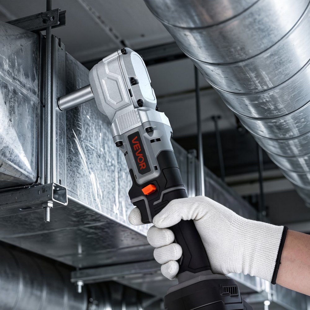 VEVOR Right Angle Drill 1/2 in Square Drive 90 Degree Cordless Angle Drill, For Cabinets, Corners, Frames, Tight