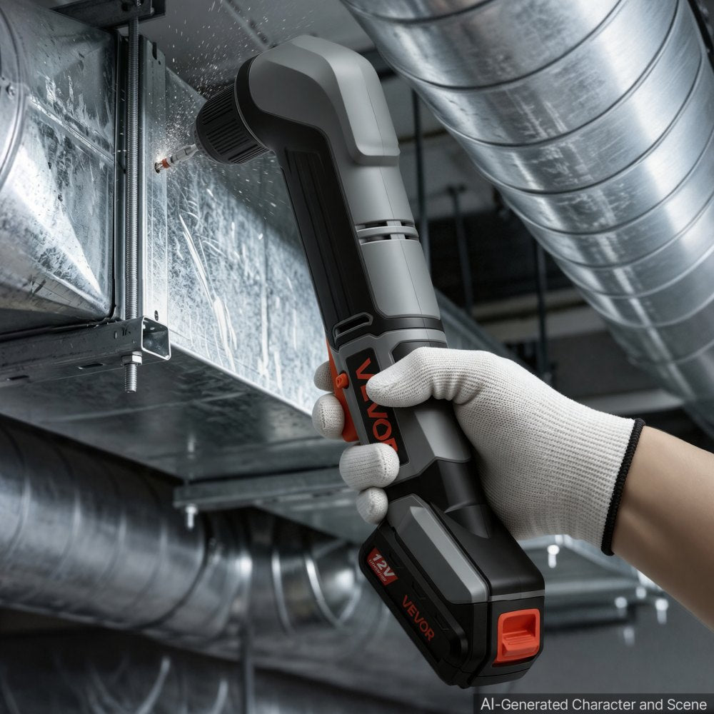 VEVOR Right Angle Drill 3/8 Inch Chuck 90 Degree Cordless Right Angle Drill, For Cabinets, Corners, Frames, Tight