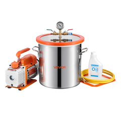 VEVOR 3 Gallon Vacuum Chamber with Pump, 3.5 CFM, Single Stage Vacuum Pump, Stainless Steel Degassing Chamber Kit with