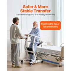 VEVOR Stand Assist Patient Lift, Easy Sit-to-Stand Transfer Chair for Seniors Disabled - with Adjustable Knee Pads, PU