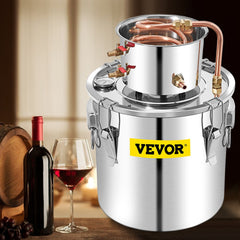 VEVOR Alcohol Still 13.2Gal/50L, Alcohol Distiller with Circulating Pump, Alcohol Still Copper Tube, Whiskey Distilling