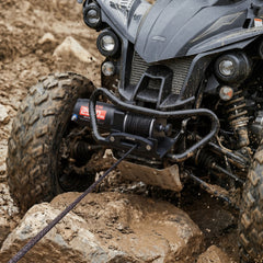 VEVOR 2500 lbs Electric Winch, 12V DC ATV/UTV Winch with Φ0.19 in x 39.4 ft Synthetic Rope & Wired Remote Control, IP55