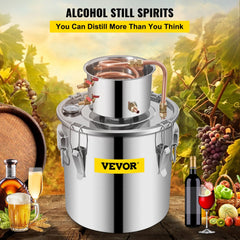 VEVOR Alcohol Still 9.6Gal/38L, Alcohol Distiller with Circulating Pump, Alcohol Still Copper Tube, Whiskey Distilling